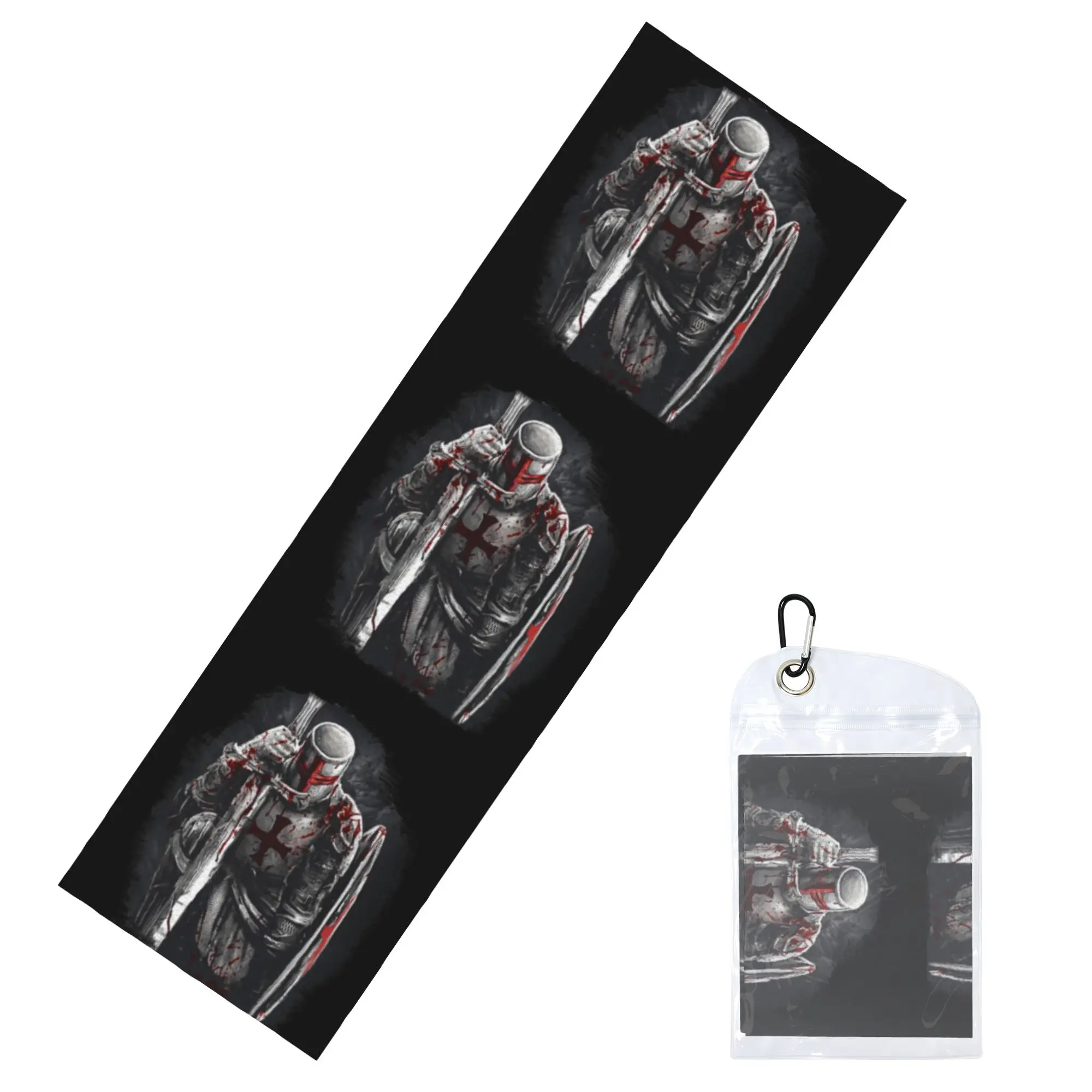 Brave Rosary Crusader Warrior Cold Exercise Towel Quick Drying Face Towel Medieval Shield Cross Knights Templar Yoga Towels