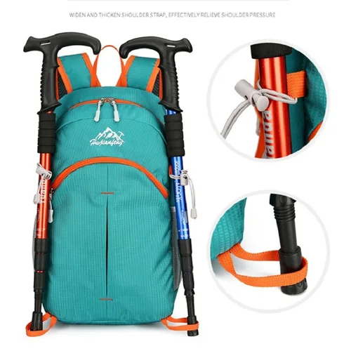 Imagen 2 del producto Mochila ultraligera Unisex para senderismo, bolsa plegable para hombres y mujeres, mochila de viaje al aire libre para ciclismo, montañismo, nailon