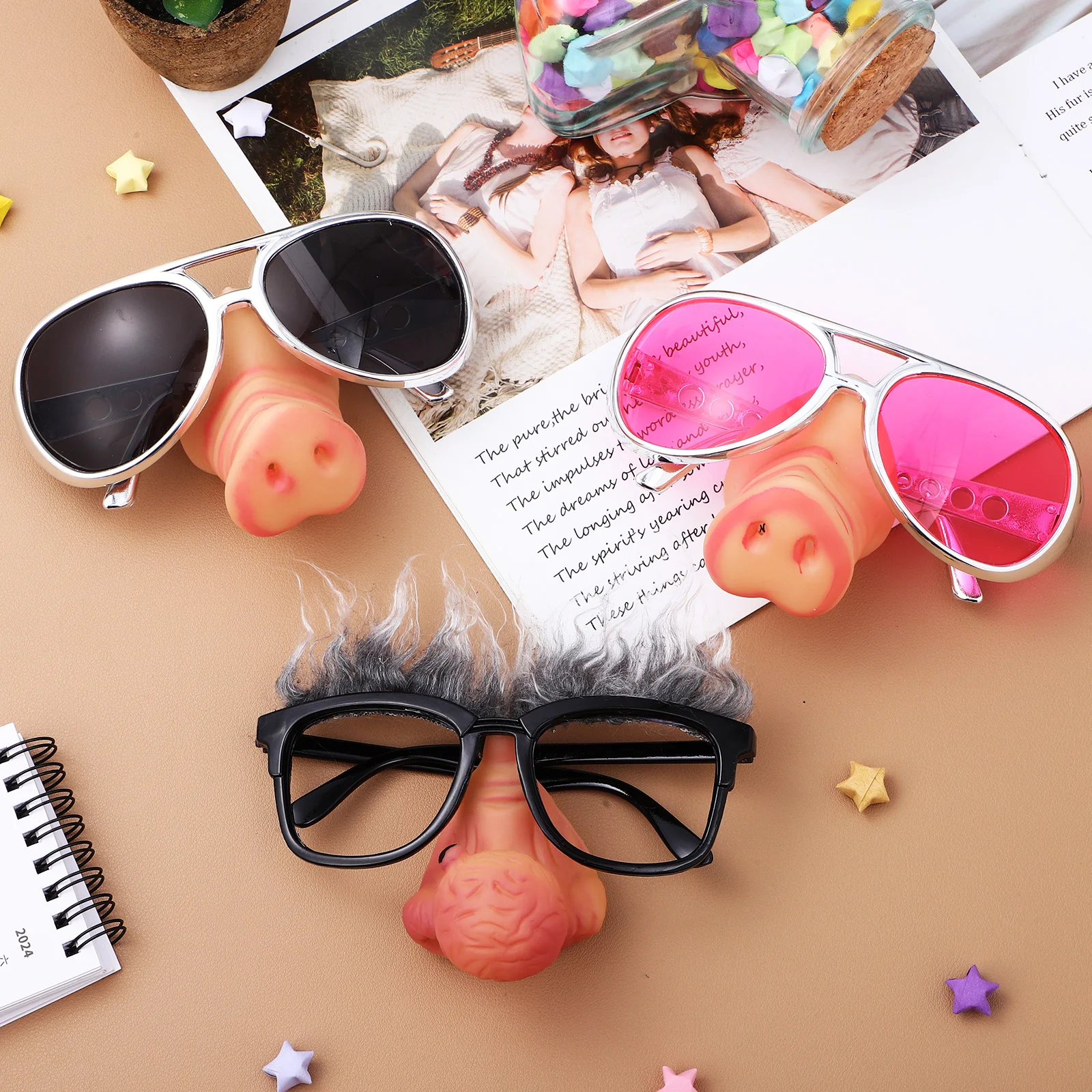 3 Pcs Glasses Pig Nose Props Fun Frames Funny Party Holiday Novelty Halloween Child