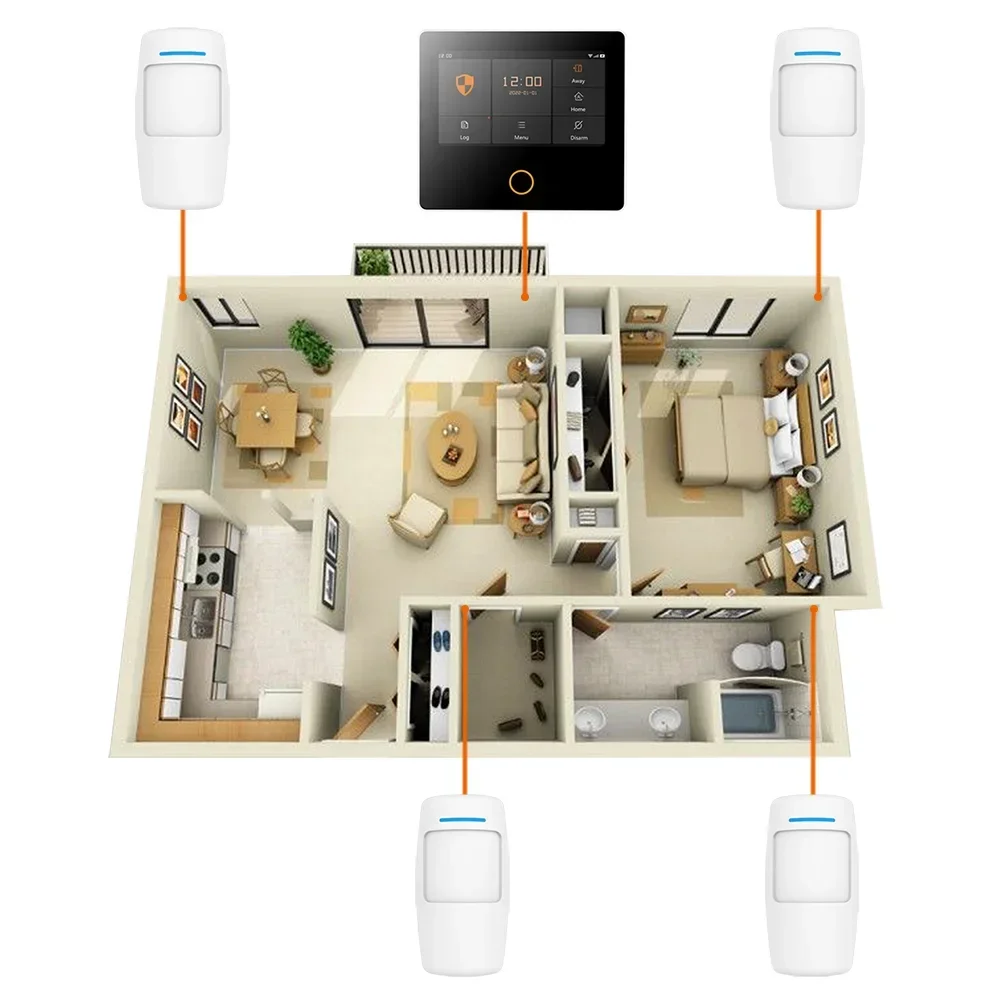 Imagem -05 - Acj-detector de Movimento Infravermelho sem Fio Sensor de Alarme Pir com Flash Led Light Home Security System 433mhz Branco Pg103 107 108