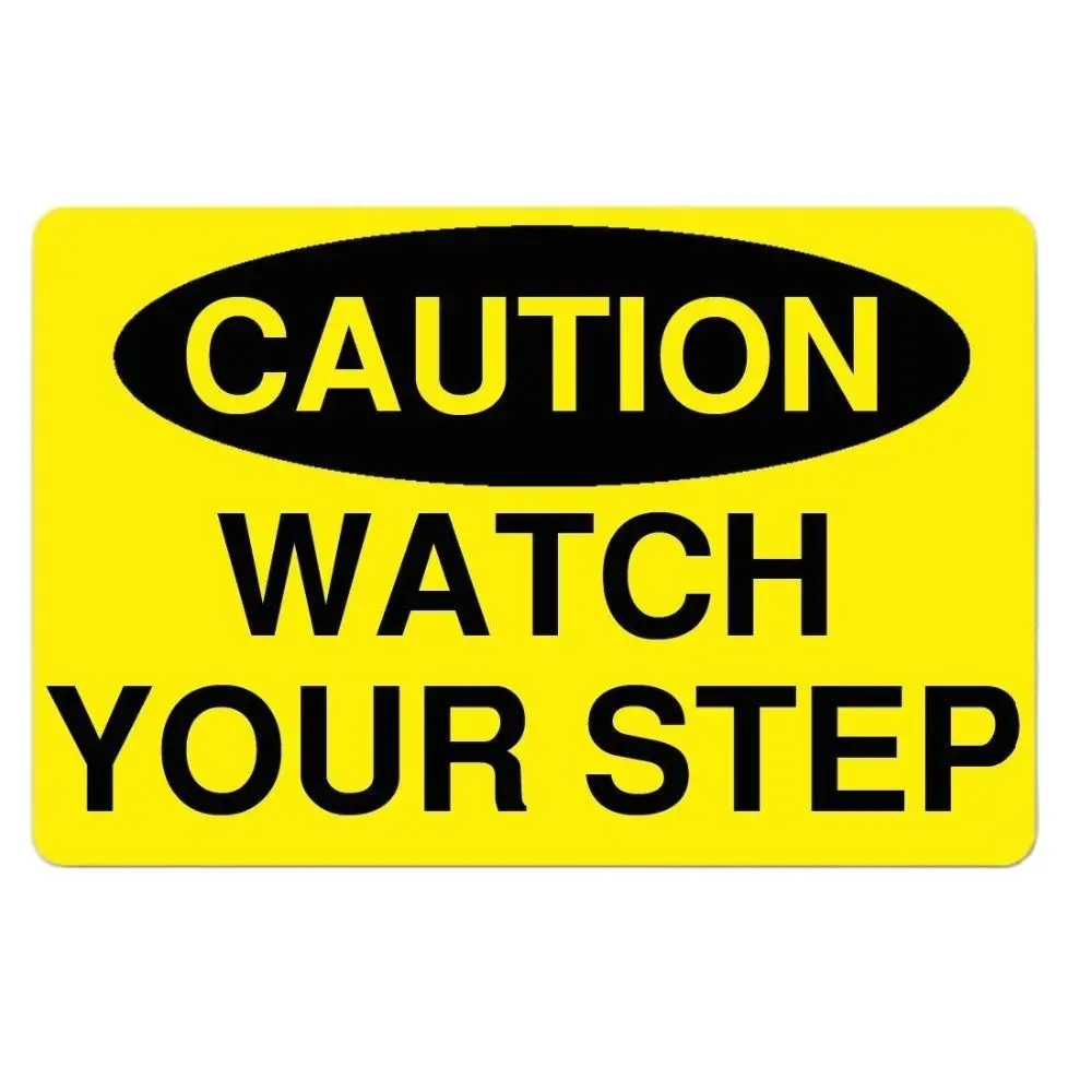 

Caution Watch Your Step Doormat Funny Design Rubber Non-Slip Door Mat Entrance Rug Floor Mat Durable Home Indoor Mats