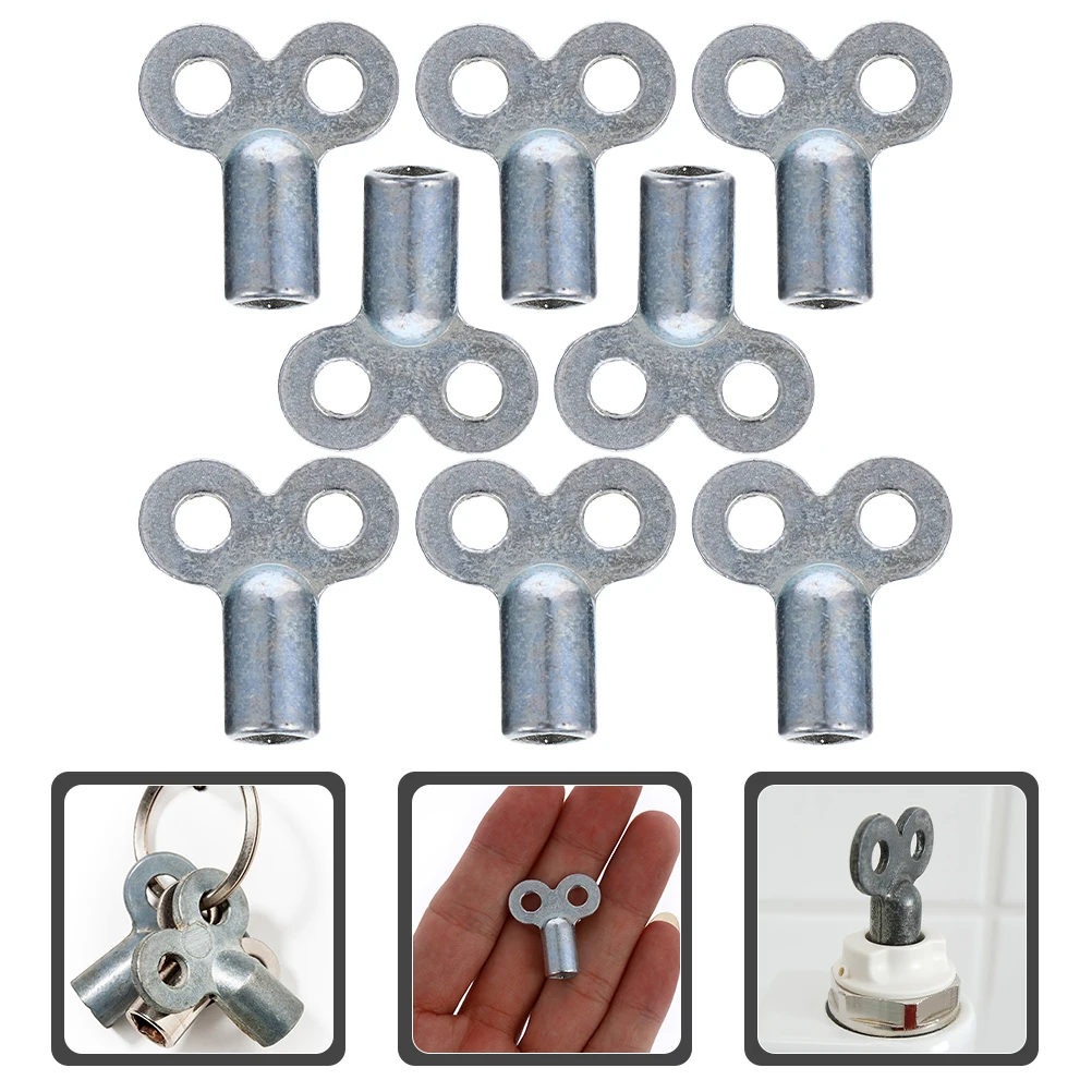 6pcs Zinc Alloy Radiator Keys Heater Bleed Key Wrench Plumbing Bleeder Key Radiator Wrench Air Vent Central Heating Tool