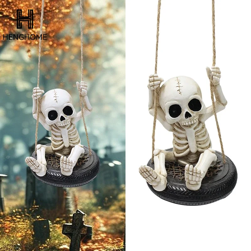 Креативное подвесное украшение в виде качелей в виде скелета - сад, двор, елочное украшение на Хэллоуин, домашний декор стен