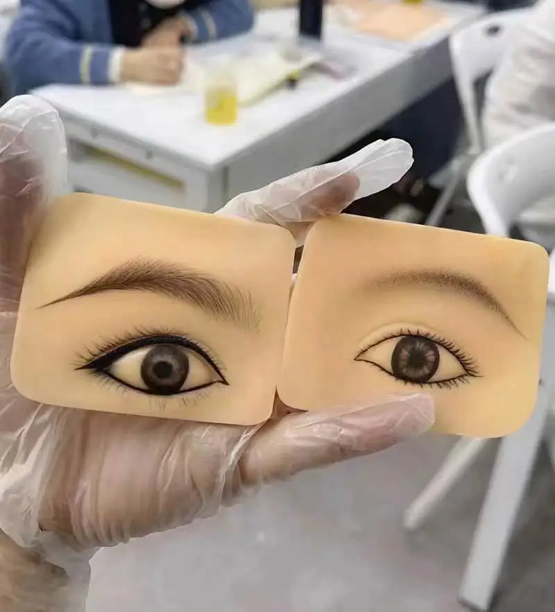 1คู่3D Eyebrow Makeup Practice Board Reusable คู่ตาสามมิติอายไลเนอร์ Eyebrow Tattoo Practice ผิว