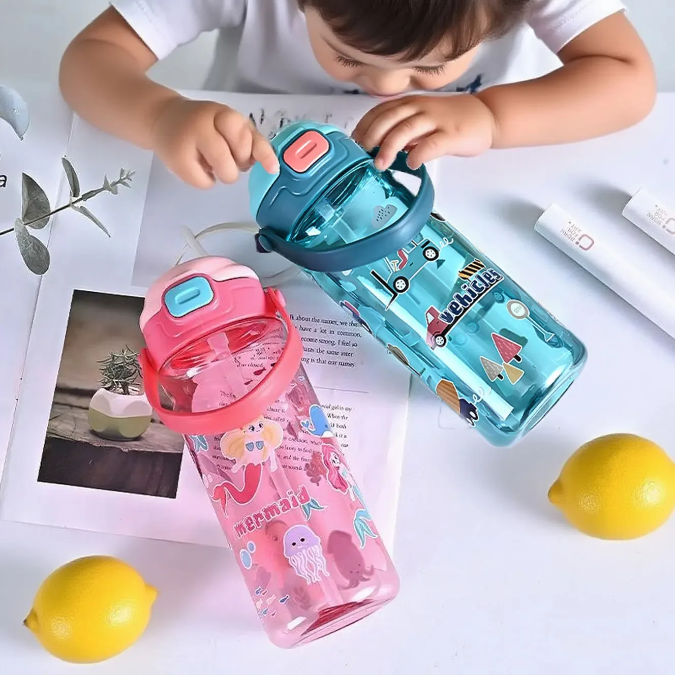 كوب ماء رياضي للأطفال 600 مل، كوب مشروبات، كوب ماء محمول خارجي، زجاجة أطفال، كوب طالب ذو سعة كبيرة، هدية