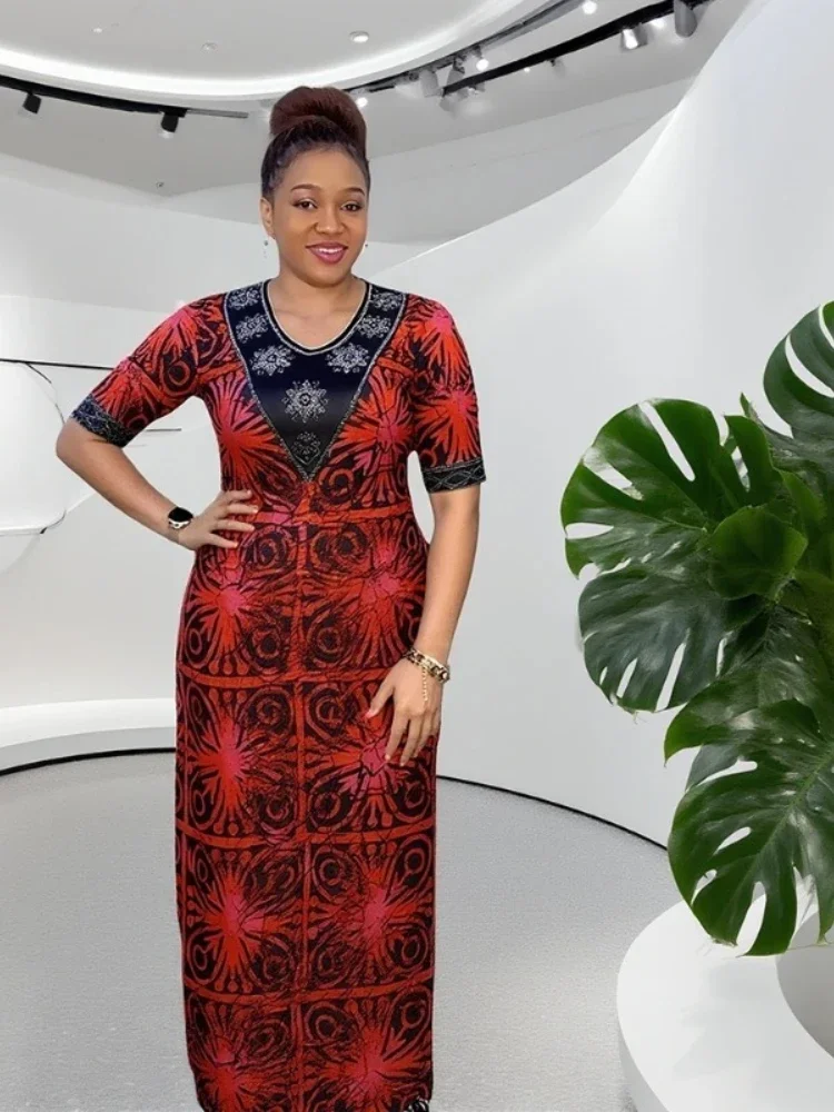 

Плюс размер африканское женское Дашики Дубай Турция повседневное платье Анкара с принтом Kente одежда свадебная вечеринка платье Джеллаба с карманом