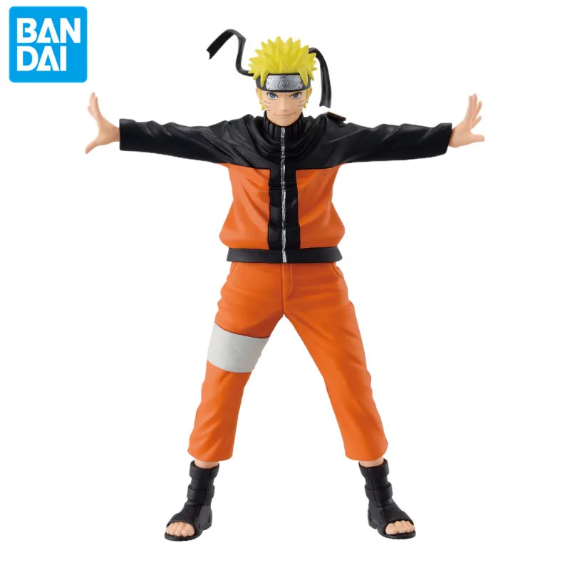 Bandai Genuine Anime Naruto Uzumaki Naruto Nine Lamas Ninja World War PVC 13cm Character Figure Model Toy Gift Collection