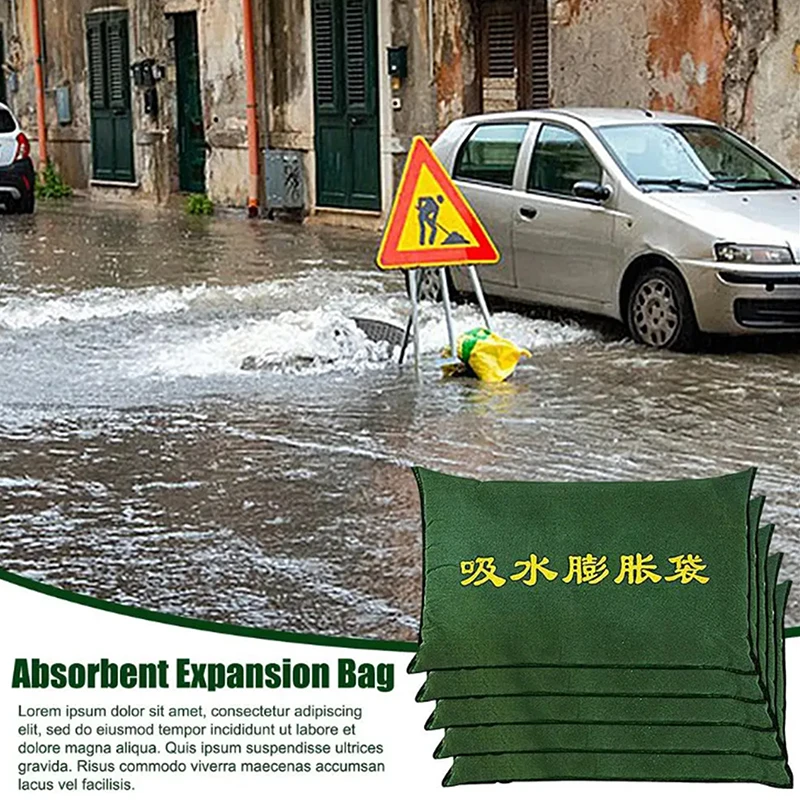 For Home Garage Door Basement Absorbent Flood Dam Bags Water Absorbent Sandbags Flood Barrier Bags Reusable Flood Dam Bags