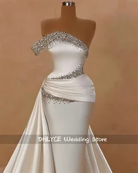Luxury 2024 Mermaid Wedding Dresses Off Shoulder Beading Crystals Princess Bride Gown Robe De Mariée Customized