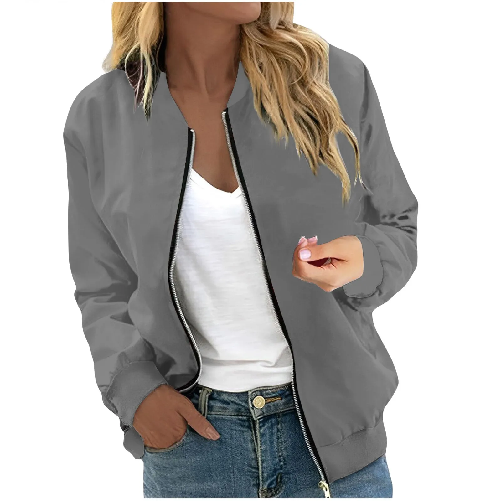 Women'S Outerwear Print Long Sleeve Casual Zipper Tops Cardigan Shirt Slim Jacket For Women Roupas Femininas Chaqueta Mujer