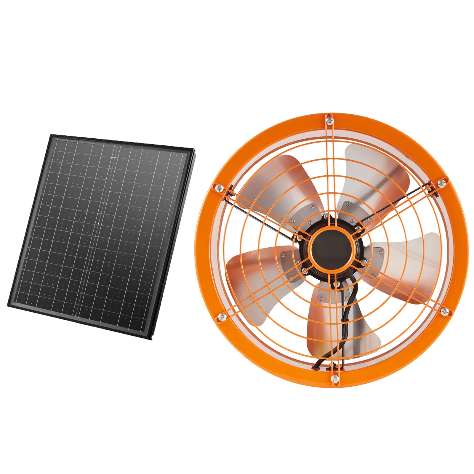

SucceBuy Gable Mount Fan Solar Power Attic Exhaust Fan with Adjustable Thermostat & Outer Mesh Quiet Ventilation for Roof Garage