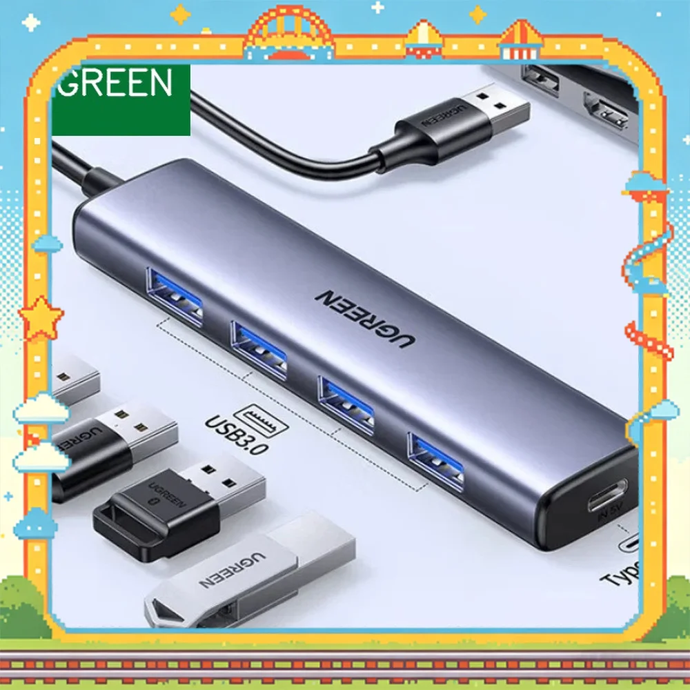 UGREEN 65803 4 Port USB 3.0 Hub High Speed Splitter with 2m Cable Aluminum Alloy