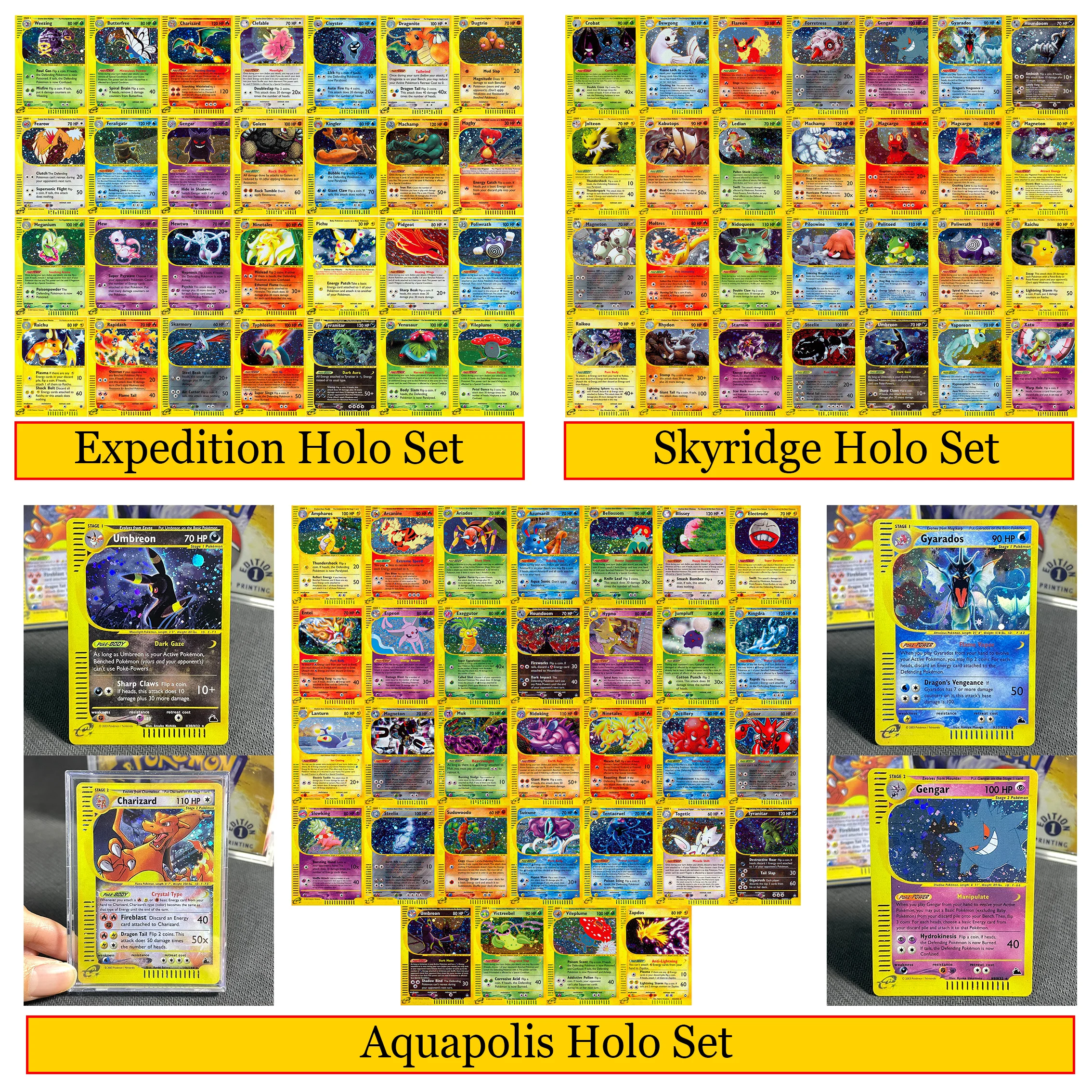 ptcg-e-カード-ホロセットカード-アクアポリス-エクスペディション-スカイリッジ-ゲンガー-リザードン-レア-ニアミント-nm-tcg-pkm-オールドスタイルセット-ゲームカード-ギフト