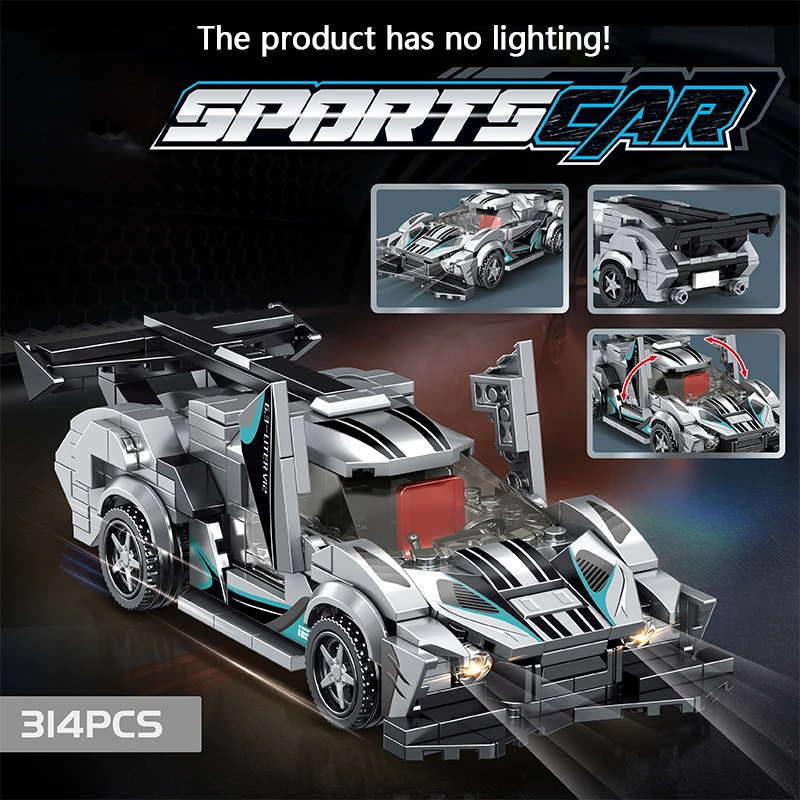 City SportsCar Model MOC Building Bricks Speed Champion Pineapple IE Modular Technology Gift Holiday Assemble Children Toys Suit