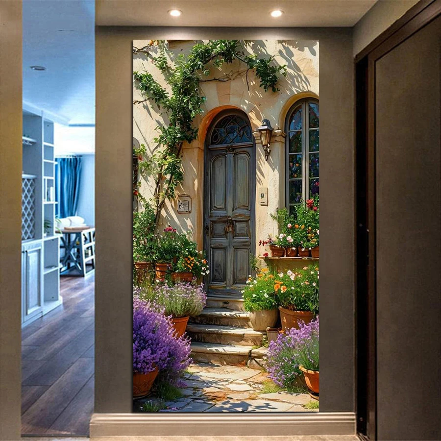 

Fullcang Garden Scenery Large Size Diy Diamond Painting Kits Door Flowers Full Square Round Drill Mosaic Embroidery Picture