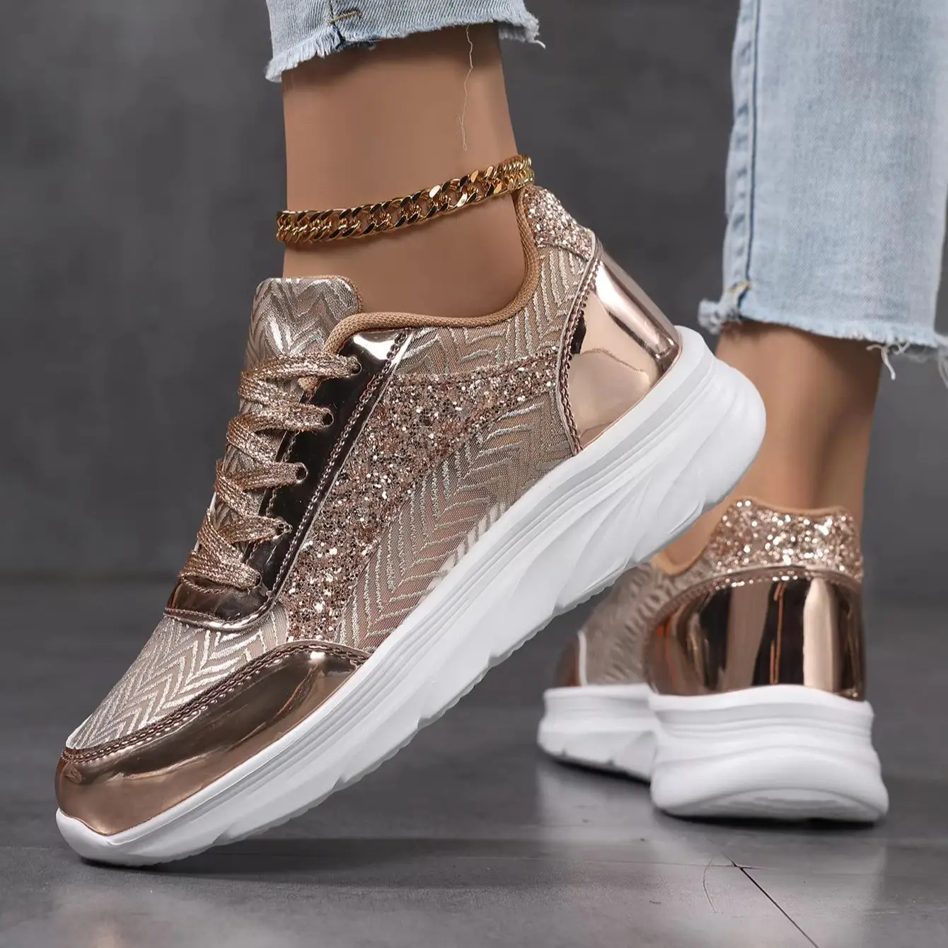 Women's Summer Elevated Casual Shoes with Mesh Upper, Double Laces, Soft, Breathable and Versatile