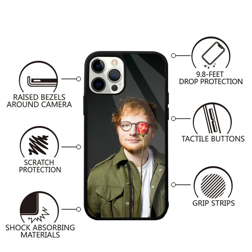 Singer Ed Sheeran Phone Case For iPhone 16,15,14,13,12,11,Plus,Pro,Max,Mini Magsafe Magnetic Wireless Charging