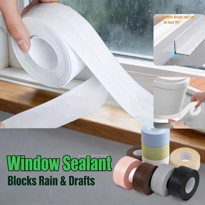 Waterproof Sealing Tape PVC Self Adhesive Bathroom Bath Wall Glue Sticker Kitchen Sink Caulk Mold Proof Seal Covering Tape Strip