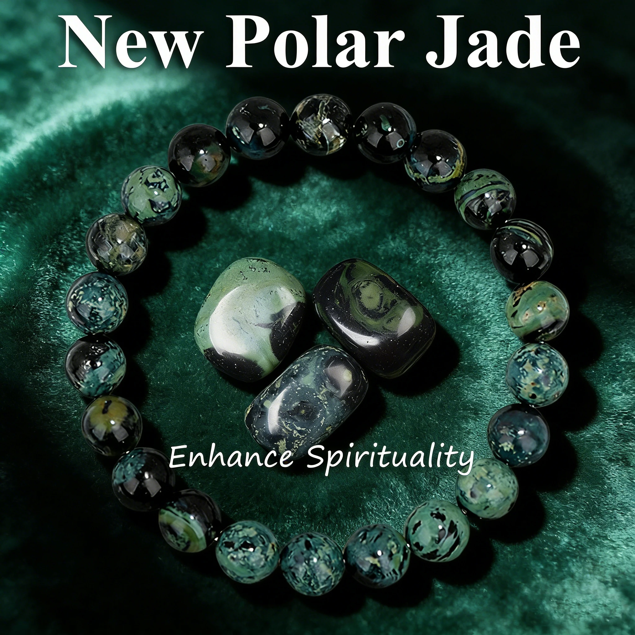 New Polar Jade Beads Bracelet 6 8 10mm Natural Stone for Women Vitality & Reiki Healing Charm Stackable Gemstone Jewelry Gifts