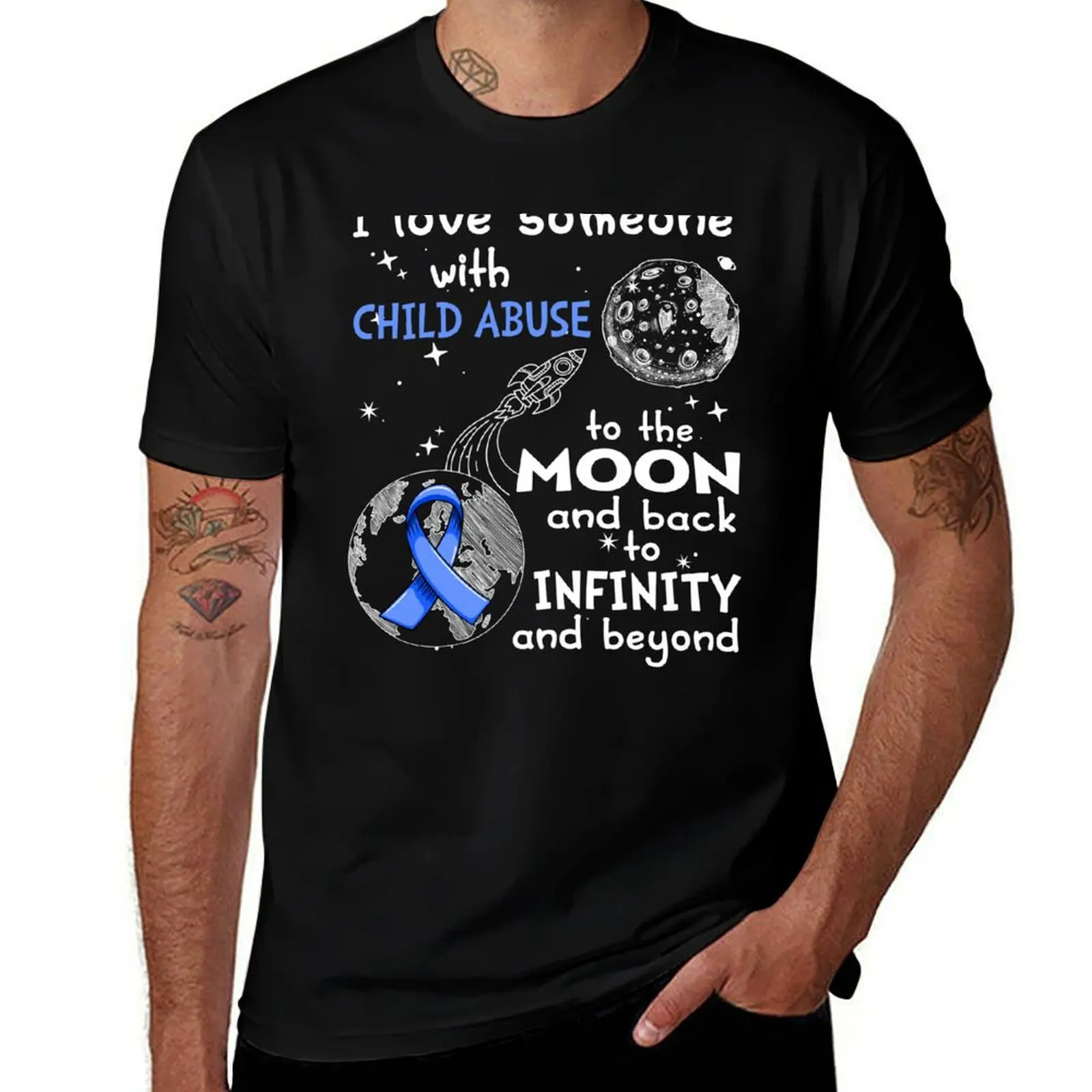 I Love Someone With Child Abuse To The Moon And Back T-Shirt Casual Everyday Wear T-Shirt