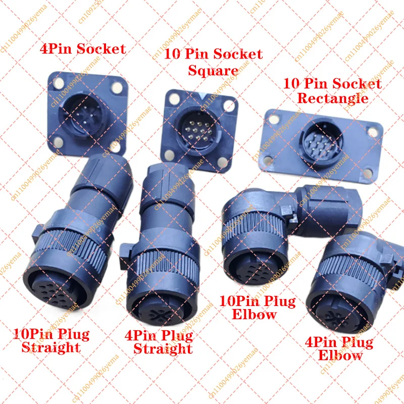 4-Pin 10-Pin Servo Motor Connector, Industrial Encoder Brake Plug and Socket