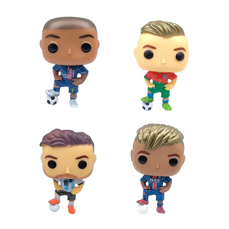 Pop Ronaldo 7 Messi 20 Mbappe 7 fútbol 10 Neymar estrellas decoración colección de figuras de acción modelo juguetes de cumpleaños regalos de navidad
