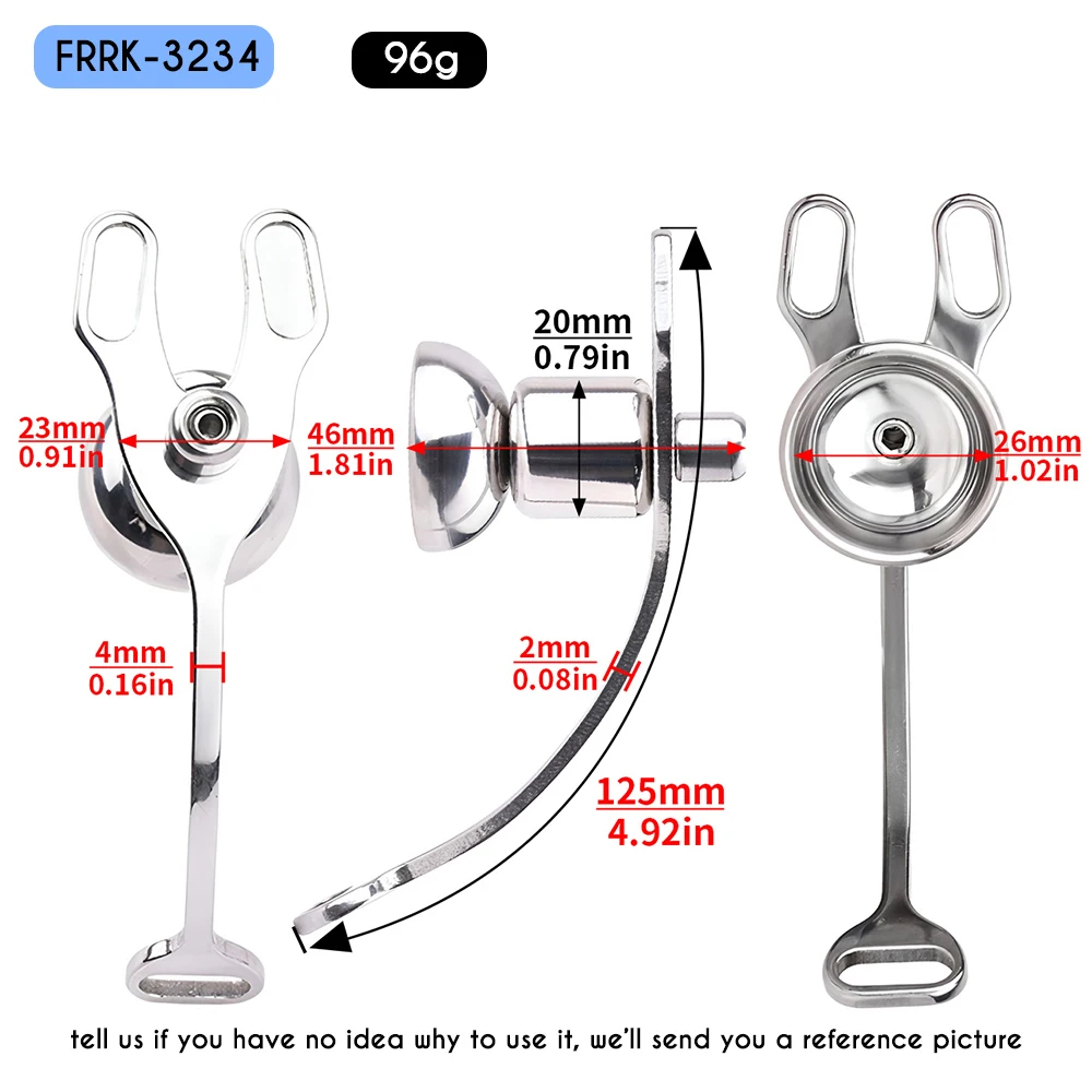 FRRK Detachable Urethral Clitoris Inverted Chastity Belt Cock Cage with Elastic Adjustable Strap for Men to Women Transformation