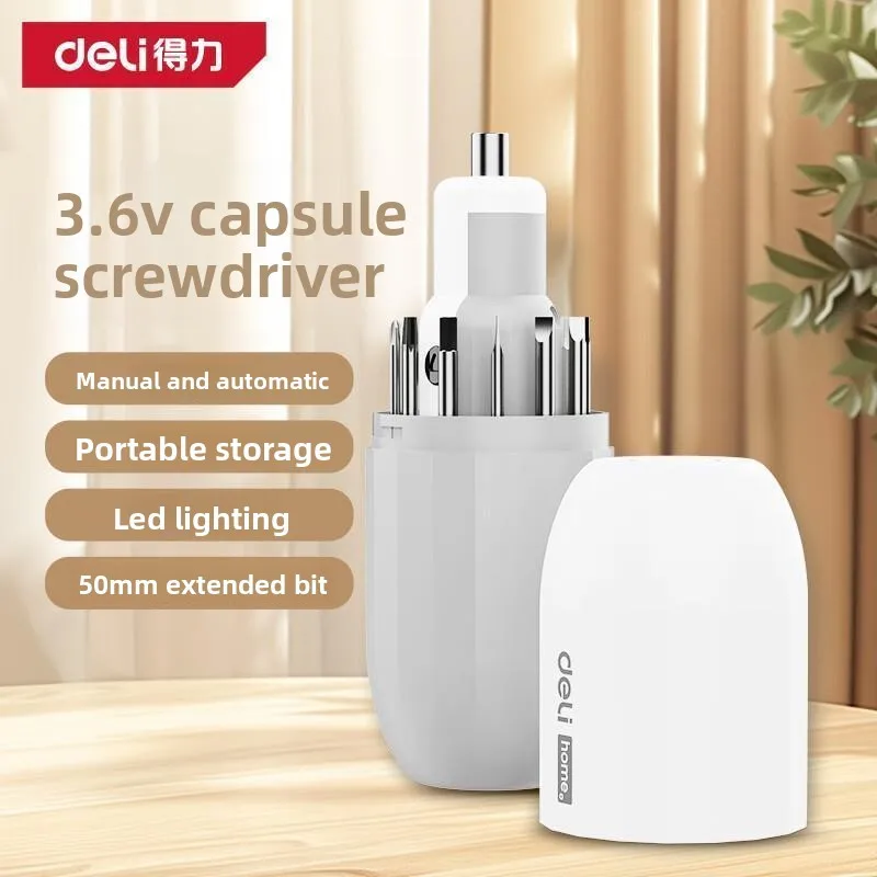 

Deli 3.6V Electric Screwdriver Set Portable Intelligent Cordless Electric Screwdriver Mini Drill Home Small Repair Electric Tool