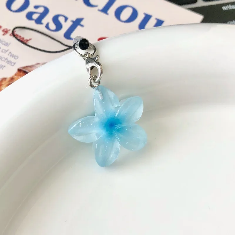 1PCS Versatile Color Transparent Small Flower Girl Ins Style Cute Key Pendant Bag Hanging Accessories Headphone Bag Decoration