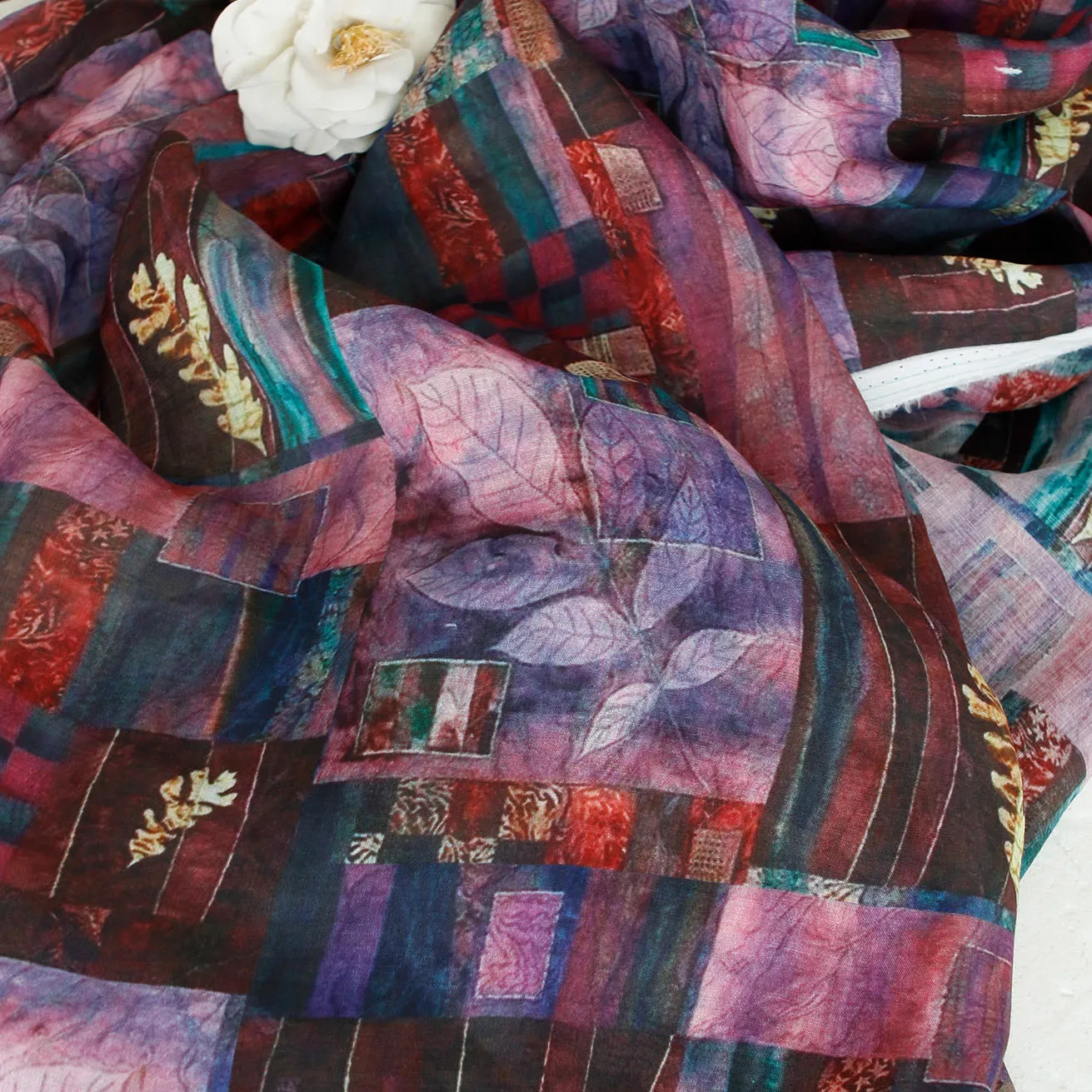 

1 ярд, чистая ткань рами, ретро, богемный стиль, шитье, модное уникальное платье, халат, рубашка, ткани для одежды