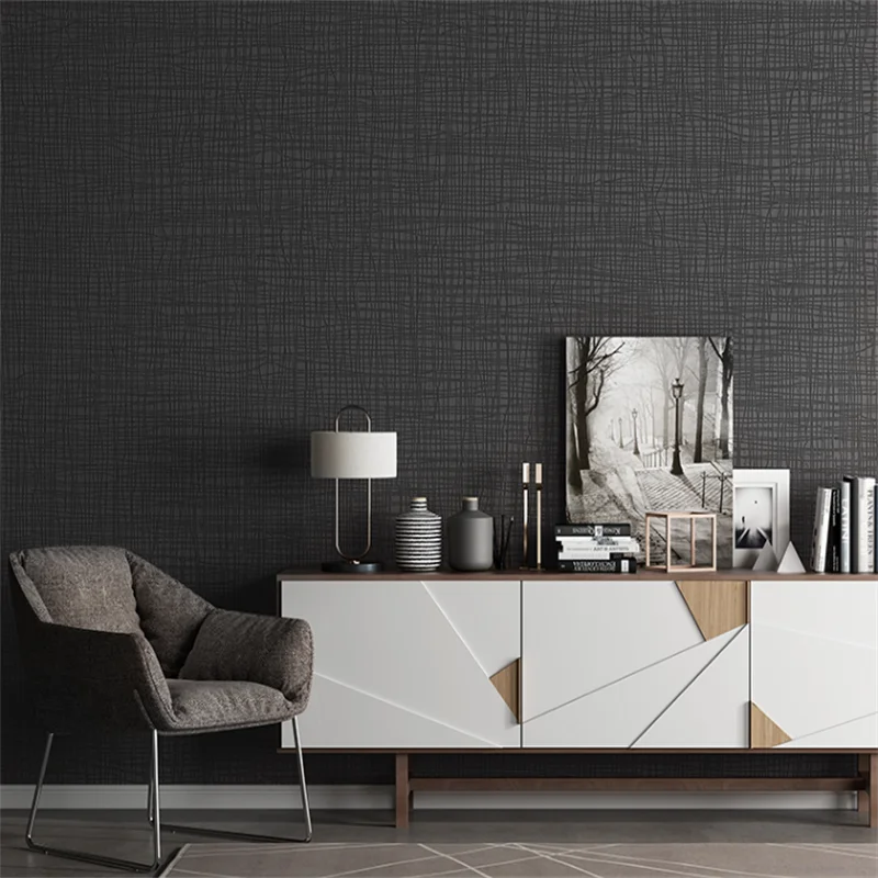 

Modern simple Nordic solid color plain black wallpaper bedroom living room background wall wallpaper shop decoration home decor