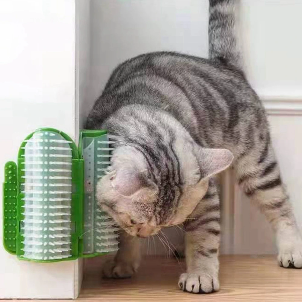 Cat Brush Corner Cats Massage Self Groomer Comb Wall Brush Rubs Catnip The Face With Cat Face Scratcher for Cat Accessories