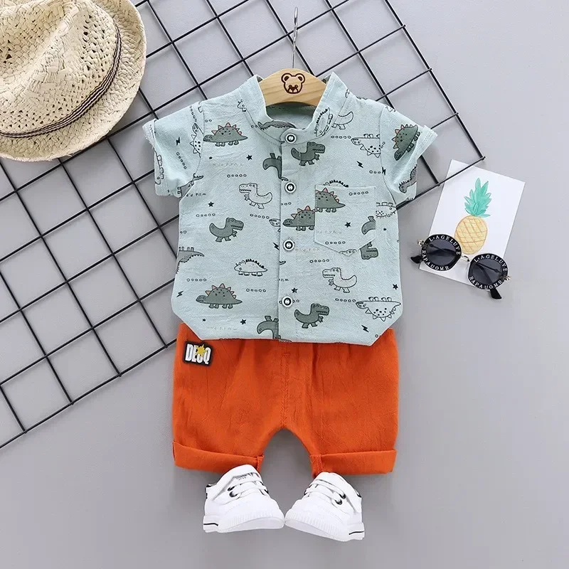 

New Summer Baby Clothes Suit Children Casual Cartoon Shirt Shorts 2Pcs/Sets Kids Boys Clothing Toddler Costume Infant Tracksuits