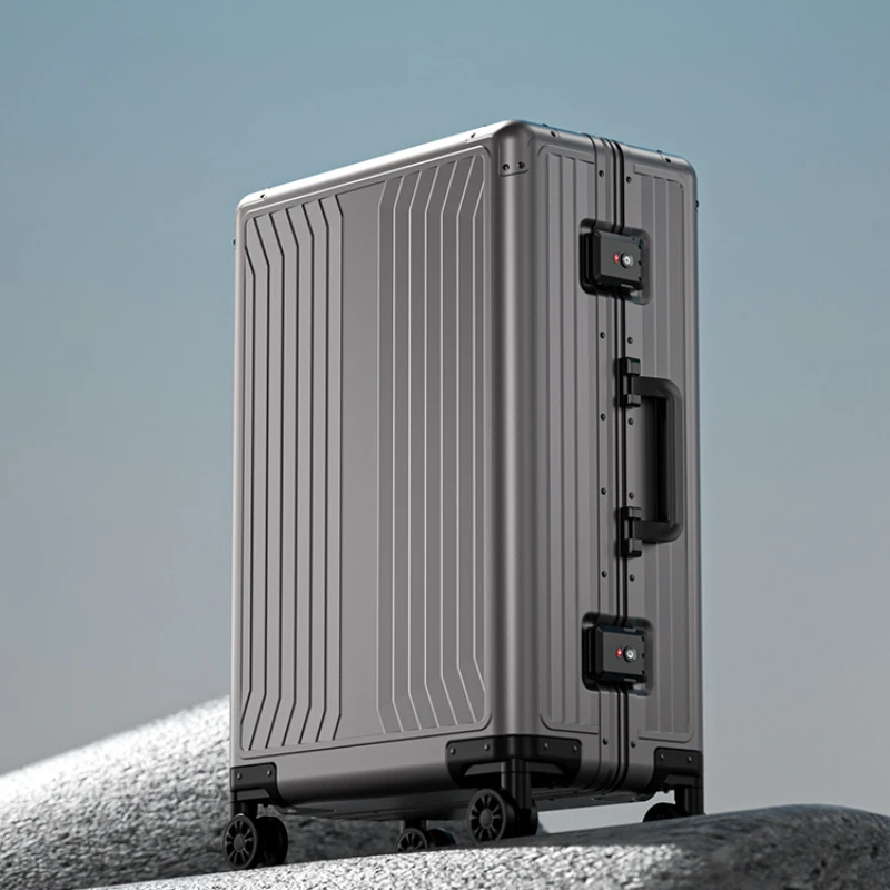 Aluminum Alloy boarding box 20 24 28 inch high-end business suitcase aluminum magnesium alloy luggage travel trolley case