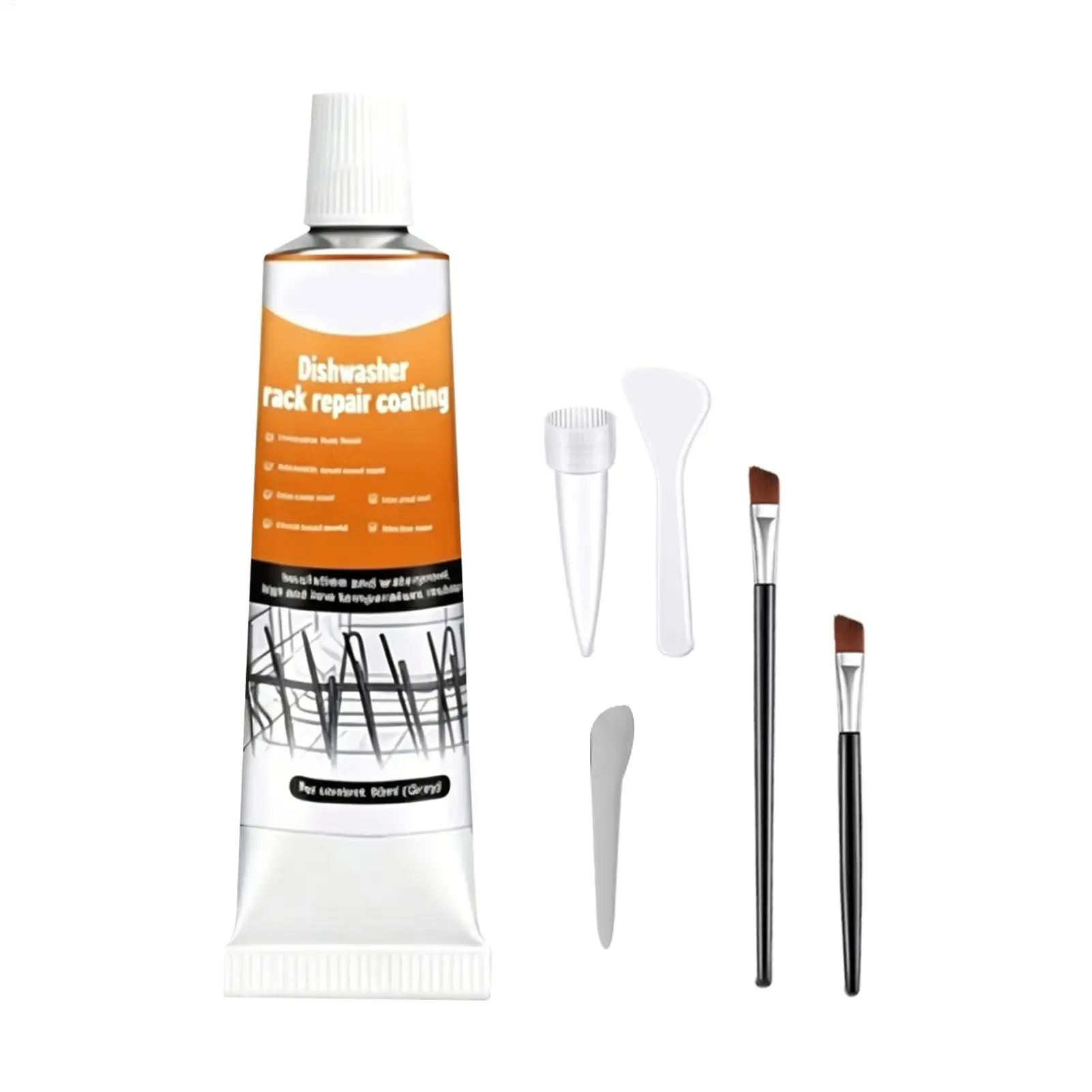 Dishwasher Rack Repair Coating 50ml Coating Long-Lasting Gel with 2 Brushes Dishwasher Rack Repair Gel for Home Ovens Frying