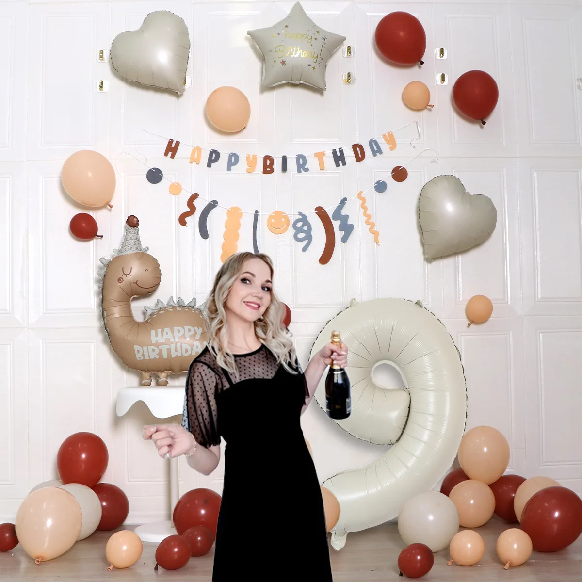 Nieuwe verjaardagsfeestje set decoratie groothandel 10 inch ronde latex combinatie aluminiumfolie met verjaardagsballon 2025