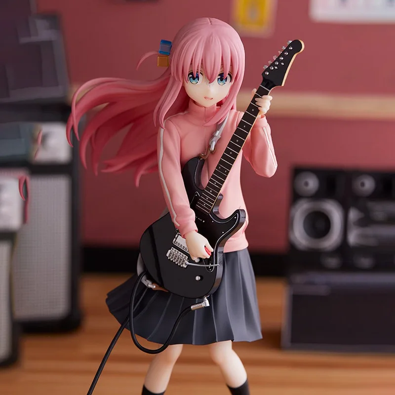 Lonely Rock Standing Posture Goto Handmade Pochi Sauce Goto Anime Cute Guitar Girl Model Desktop Ornament Action Figures Gift