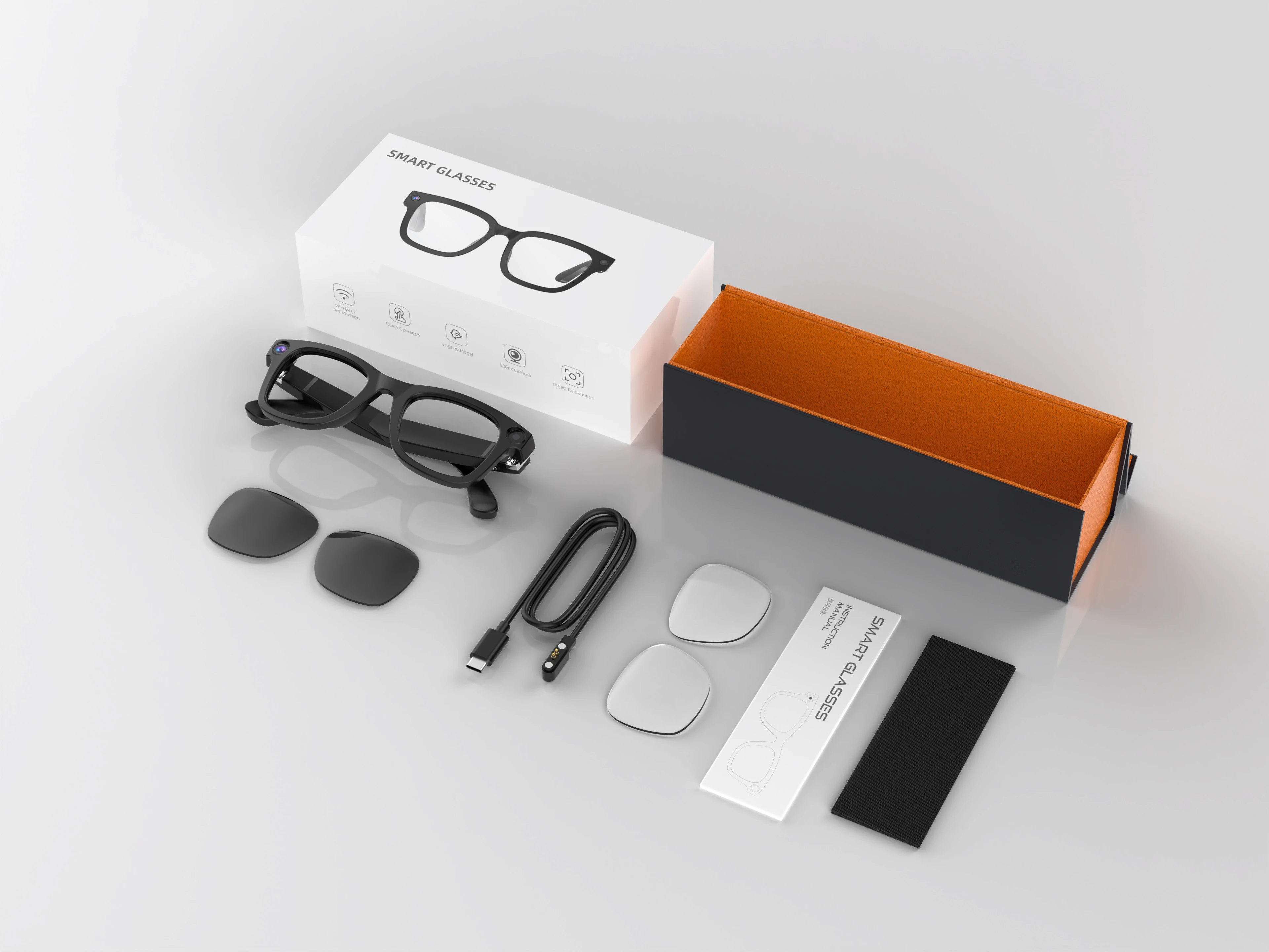 G300 AI Smart Glasses 800W HD  32GB WIFI Transfer  Gesture Control AI Translation Photography Smart Glass