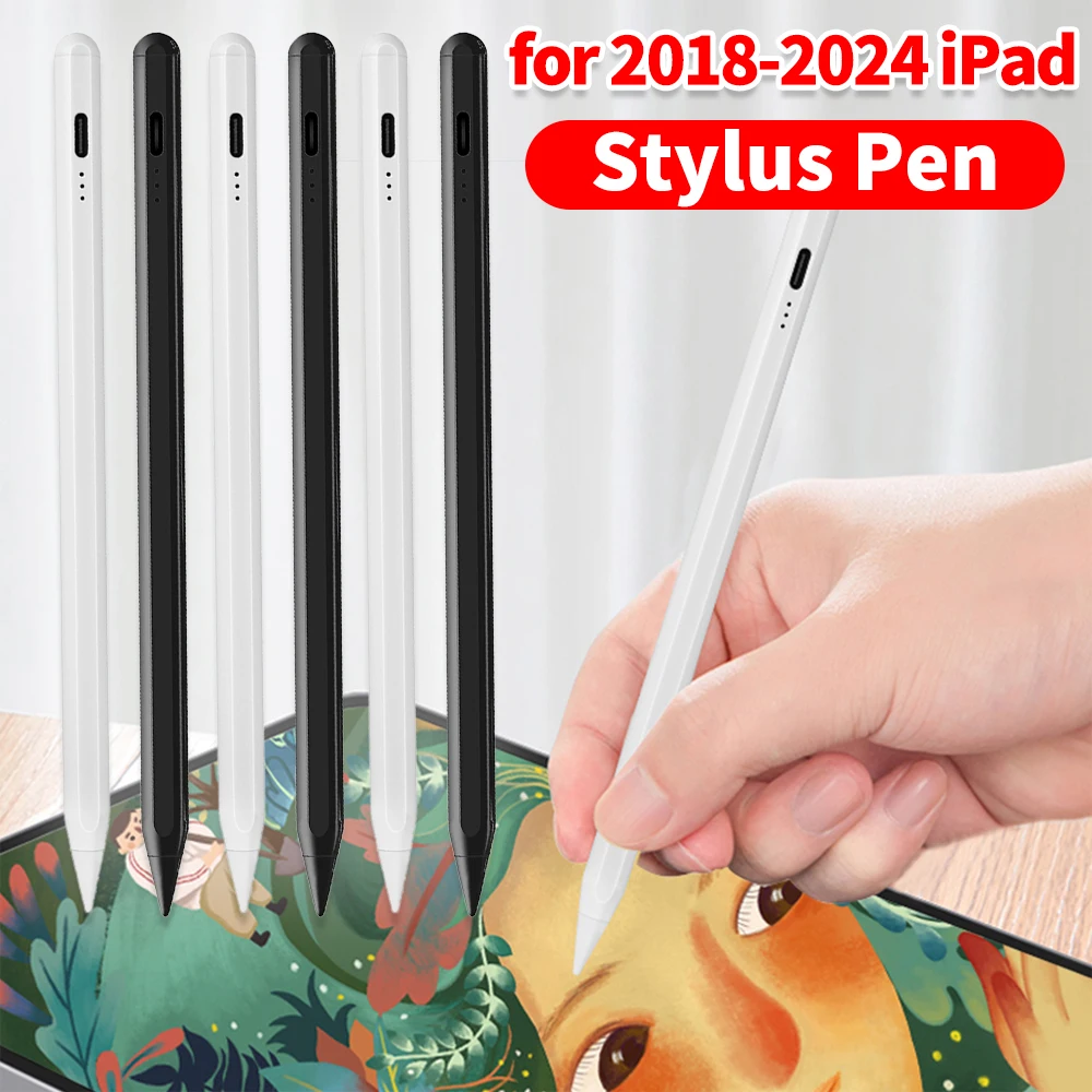 

Карандаш для быстрой зарядки, стилус для Apple iPad 2018-2024, чувствительность к наклону, сенсорный карандаш для iPad Pro 12,9/11/13 дюймов