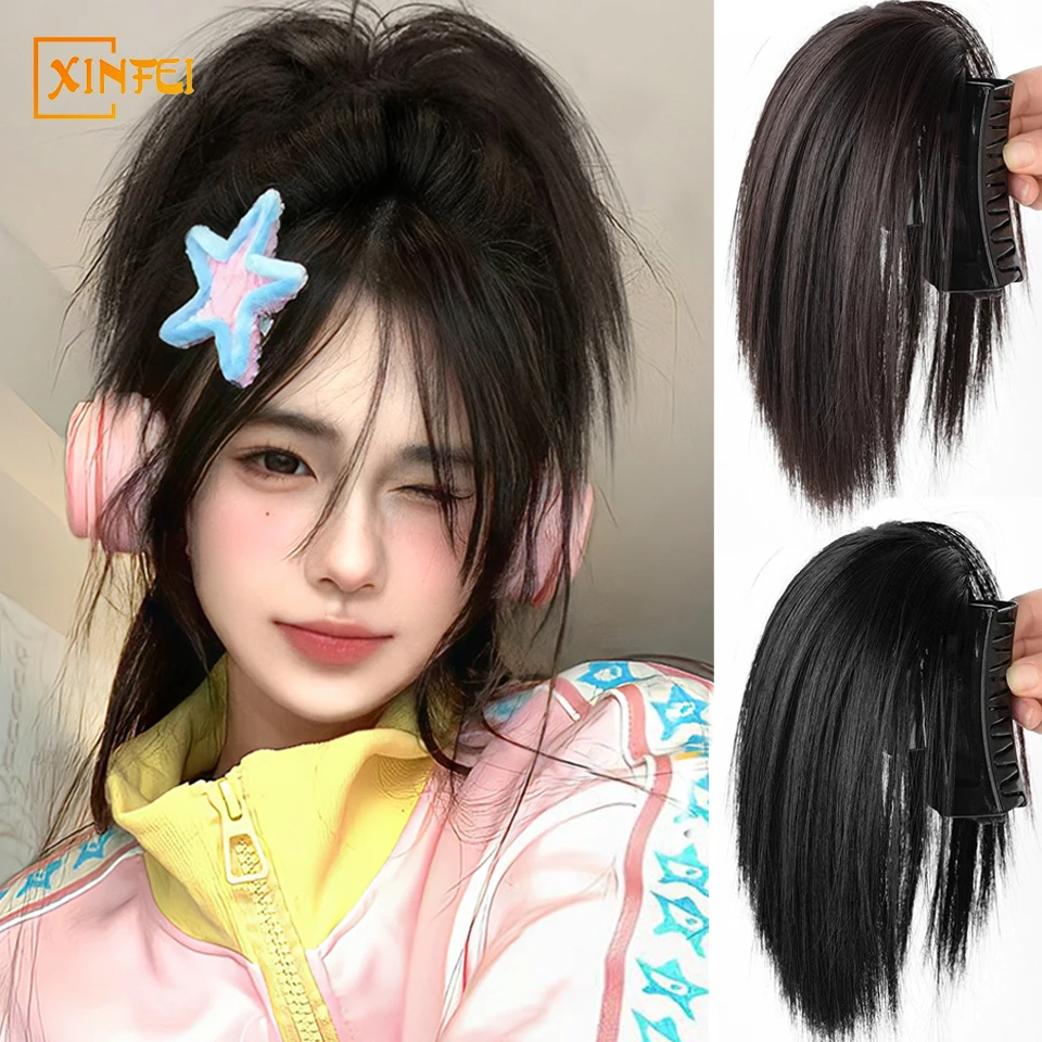 

High Temperature Hair Synthetic Gripping Clip Type Ponytail Wig Female Sweet Cool Shark Clip Half Tied Fluffy High Ponytail Wig