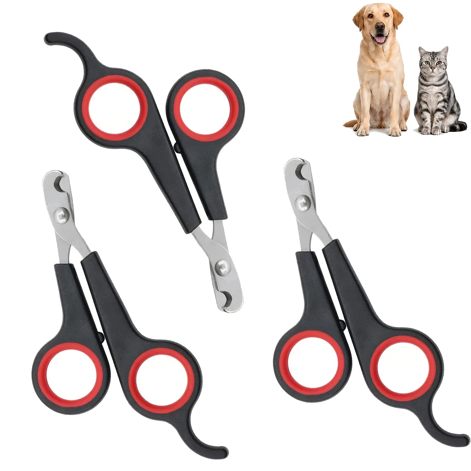 Stainless Steel Cat Nail Clipper Safe Professional Pet Grooming Tool Set 2Pcs/3Pcs Nail Trimmer for Cats and Dogs