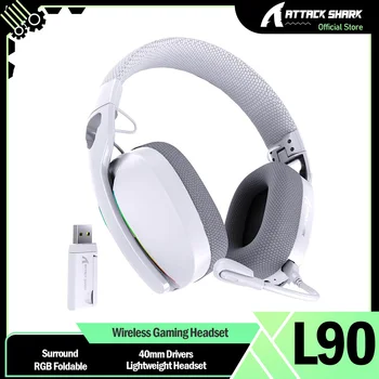 ATTACK SHARK L90 Ultralight Wireless Gaming Headset, BT, 2.4G, 3.5mm Wired, RGB Foldable 7