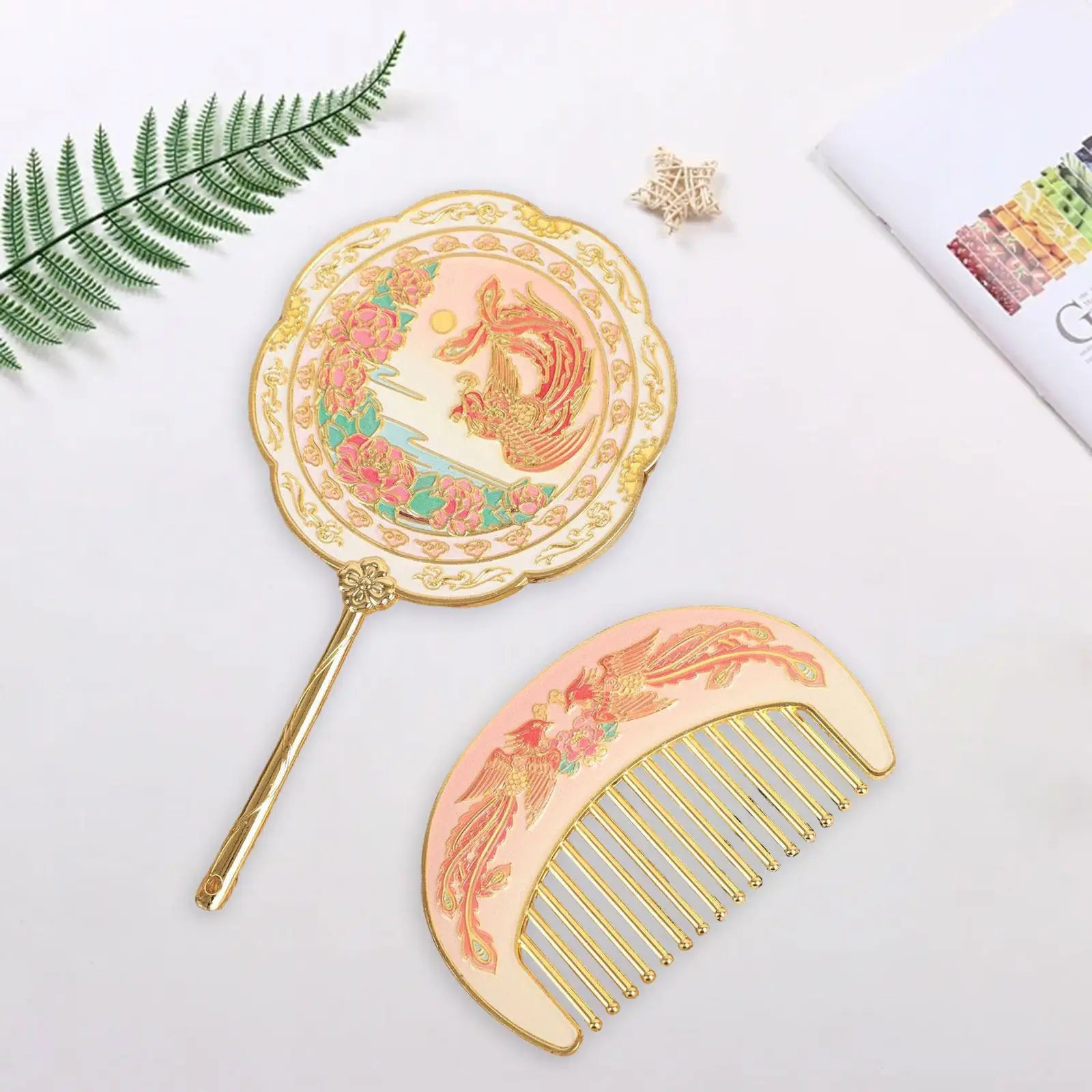 Ensemble de miroirs à main, miroir de maquillage Compact au Design rétro pour les vacances du nouvel an