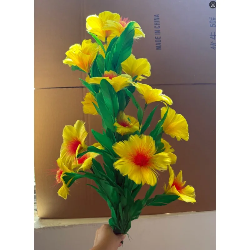 Deluxe Cane to Feather Flower Illusion Gimmick Ultimate Magic Transformation Professional Stage Magic Set Street/Party Performer