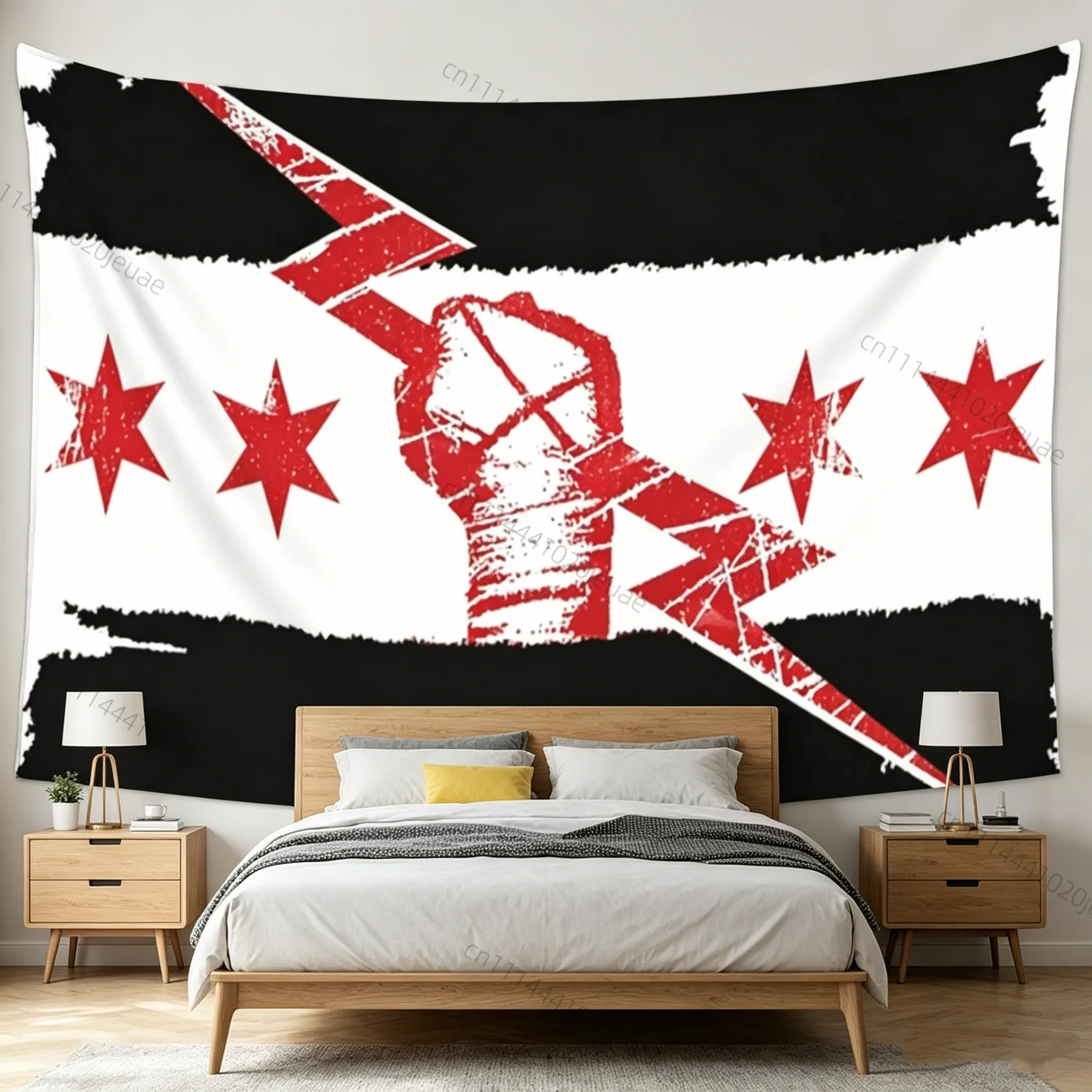 Creative Flags Cm Punk Logo Wandteppich, Kunst-Wandbehang, Banner, ästhetische Heimdekoration, Wandteppiche für Wohnzimmer, Schlafzimmer, Wohnheimzimmer