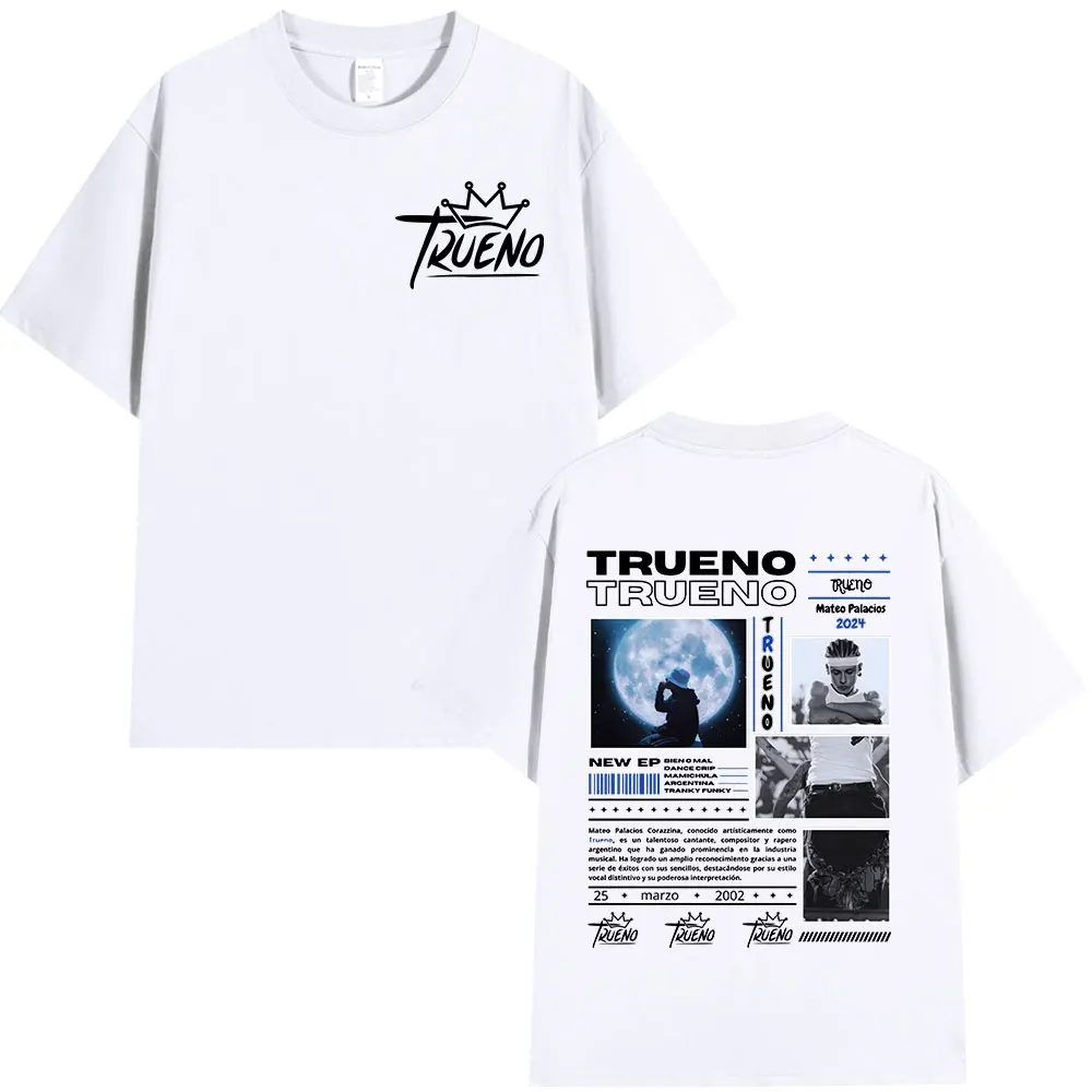 Rapper Trueno Album Tour Merch T-shirt Men Women Clothes Fashion Short Sleeve Tee Shirt Streetwear Cotton Loose T-shirts Unisex