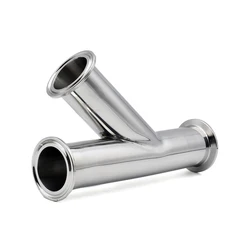 Tri Clamp Inclined Y-Shape 3-Way Splitter - SS304 Corrosion-Resistant Food Grade for 1.5