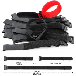 5Pcs Reusable Hook and Loop Straps Fastening Cable Ties Cable Straps Nylon Securing Wire Cord Ties Organizer Fastener Tape