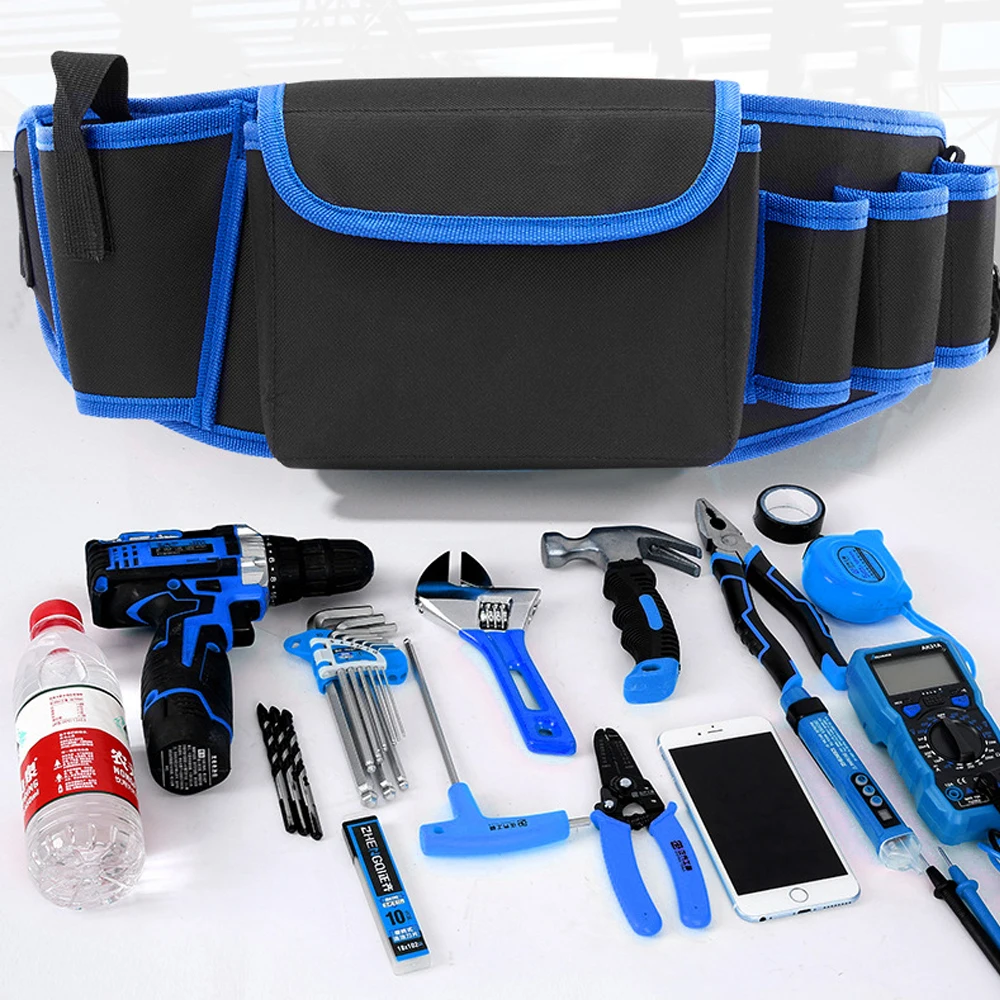 Multifunctional Oxford Cloth Thickened Electric Tool Pocket Maintenance Aerial Work Long Pocket Portable Tool Pocket