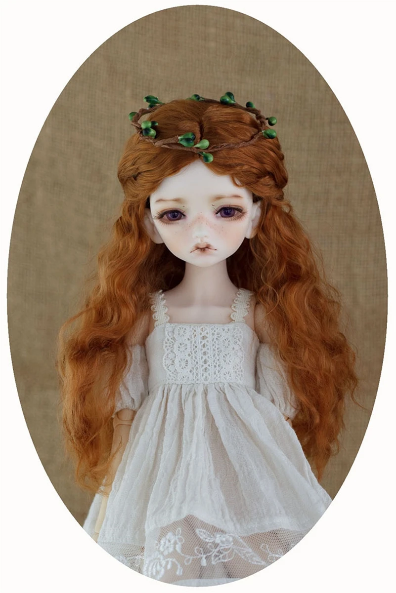 BJD doll wig is suitable for 1/3 1/4 1/6 size Sennu middle parting instant noodle roll imitation mohair wig doll accessories